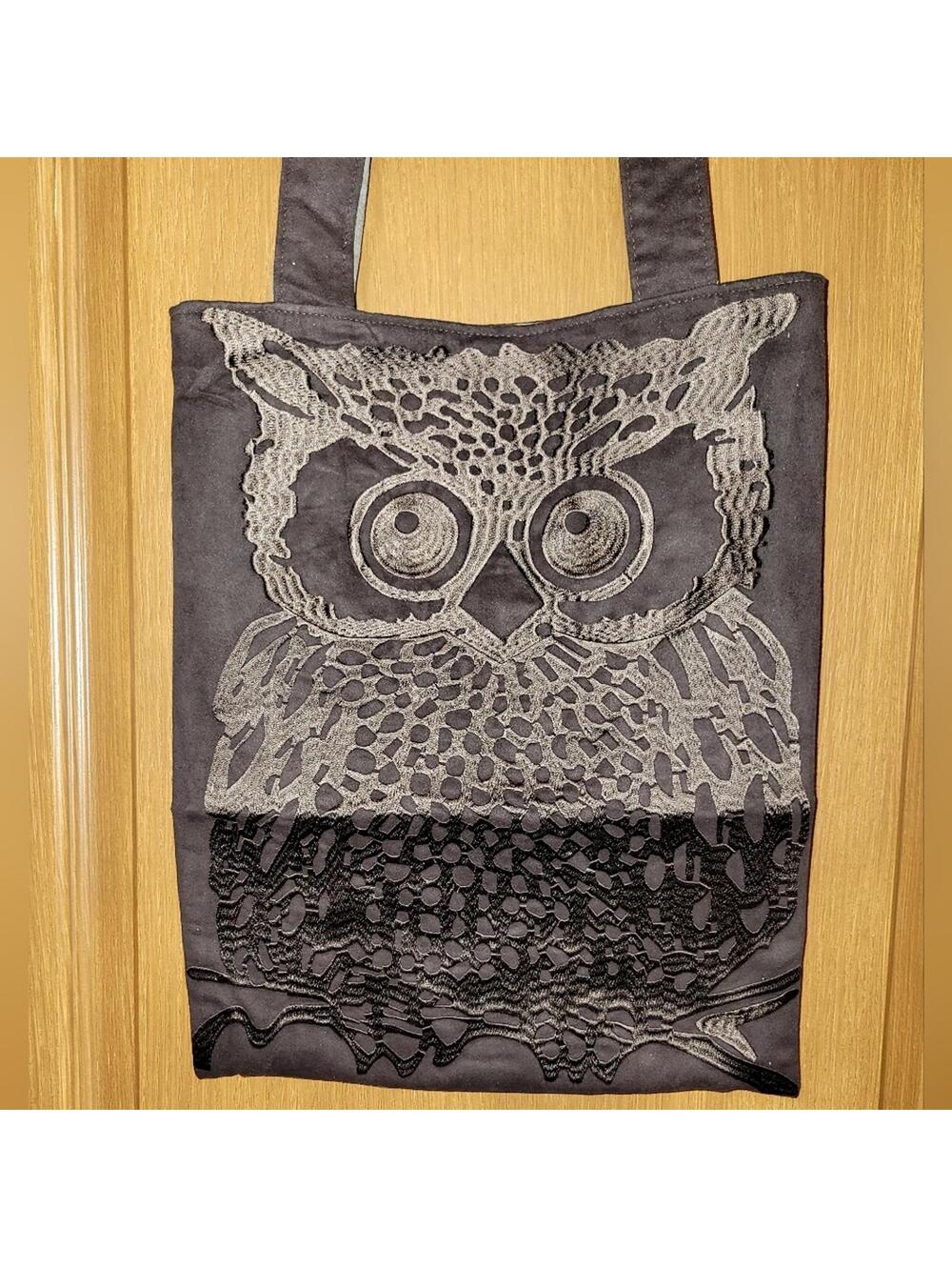 Chic Brown Owl Design Tote Bag - Microfiber -NEW